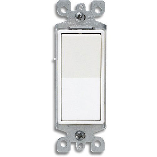 Leviton 5601-P2W Decora Rocker Single-Pole Quiet Switch, 15A, White – 1-Pack/10-Pack (Wall Plates Excluded)