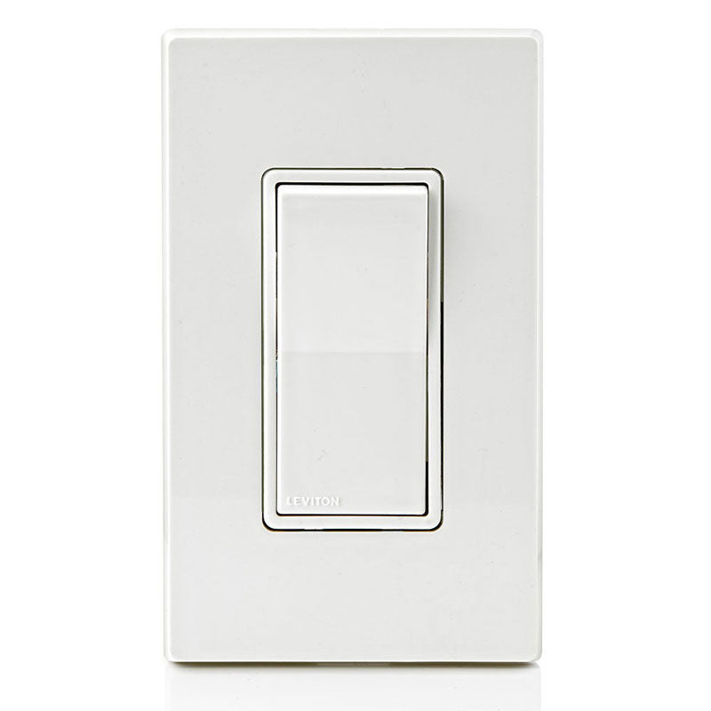Leviton 5601-P2W Decora Rocker Single-Pole Quiet Switch, 15A, White – 1-Pack/10-Pack (Wall Plates Excluded)