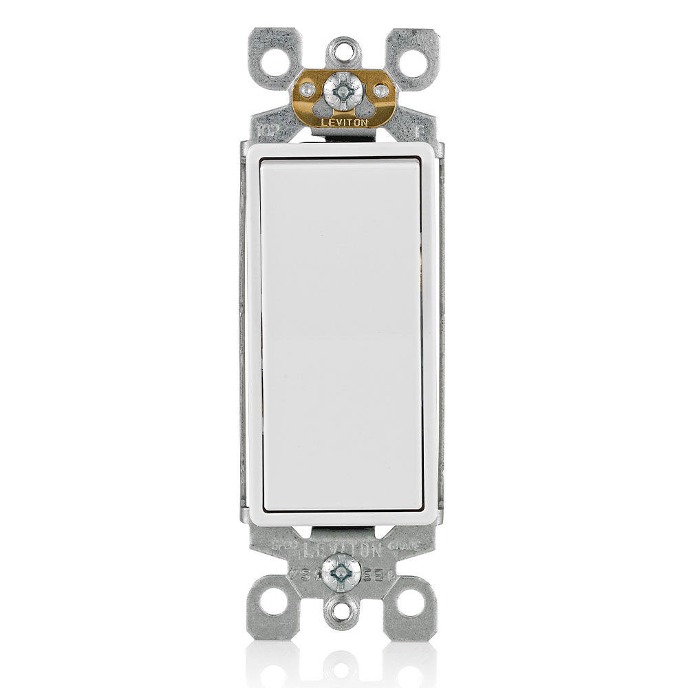 Leviton 5603-P2W 15 Amp Decora Rocker 3-Way Quiet Switch, White – 1-Pack/10-Pack