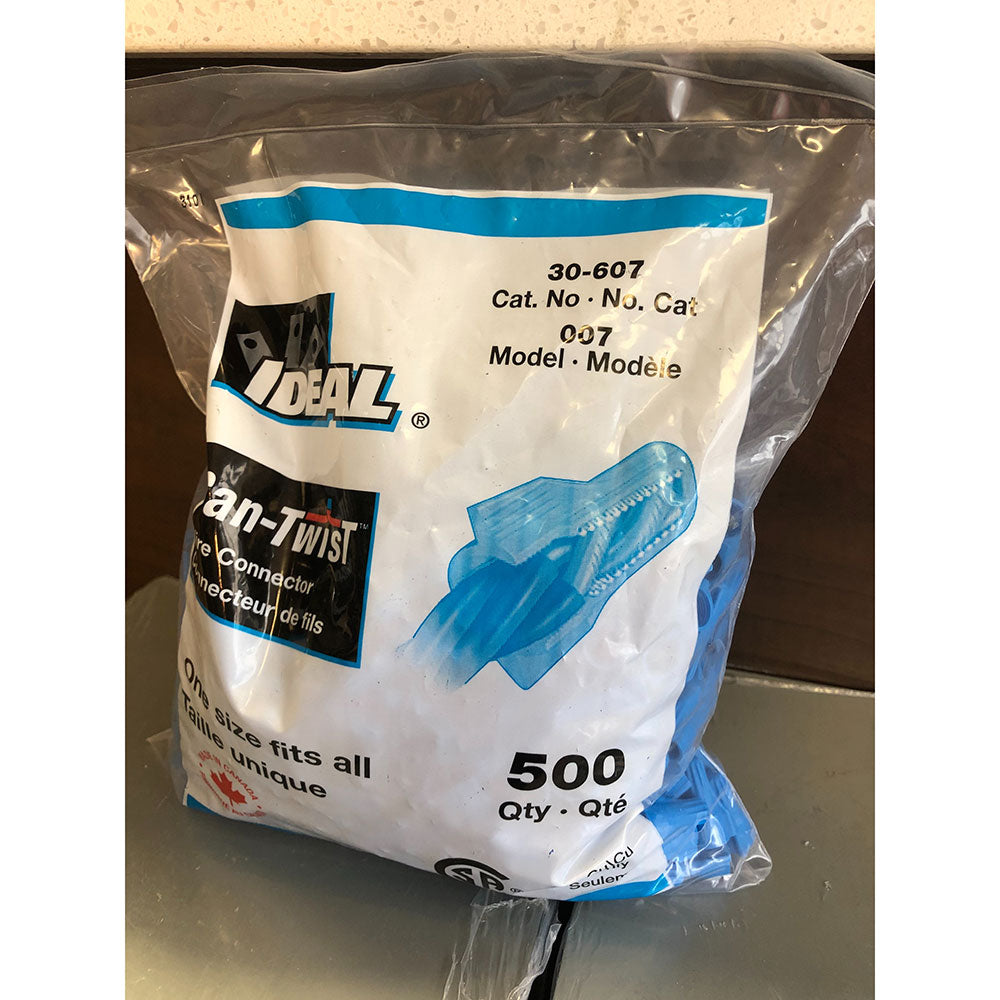 Ideal Can-Twist Wire Connector, One Size Fits All Blue 175 Pc Can-Twist Wire Connector, One Size Fits All Blue 175 Pc/500Pc/1000Pc