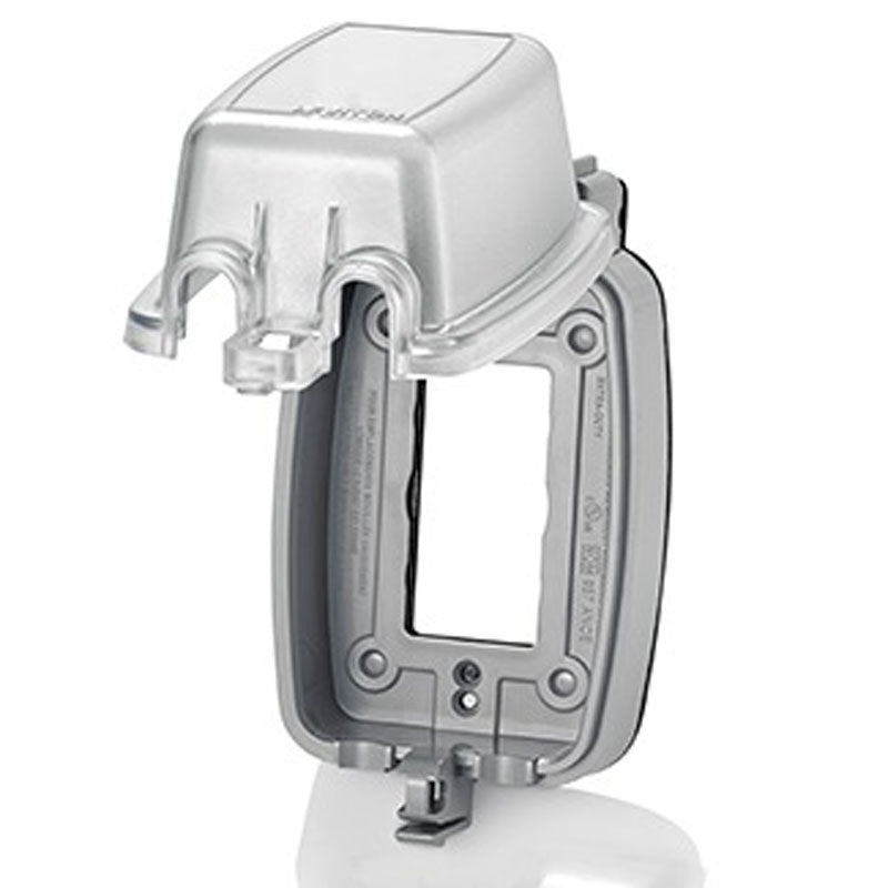 Leviton 5980-CL 1-Gang Extra Duty While-In-Use Cover for GFCI/Decora, Clear – Vertical Device Mount
