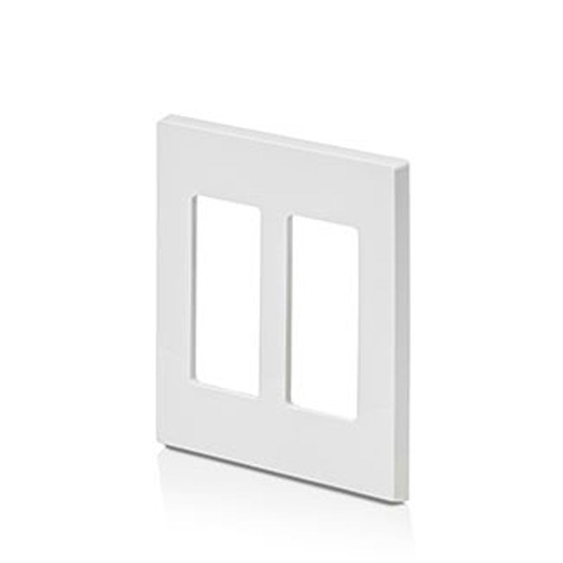 Leviton 80309-SW 2-Gang Decora Plus Screwless Wallplate, White