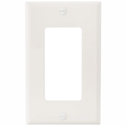 Leviton 80401-NW 1-Gang Decora/GFCI Wallplate, Standard Size, Thermoplastic Nylon, White – 1-Pack/10-Pack