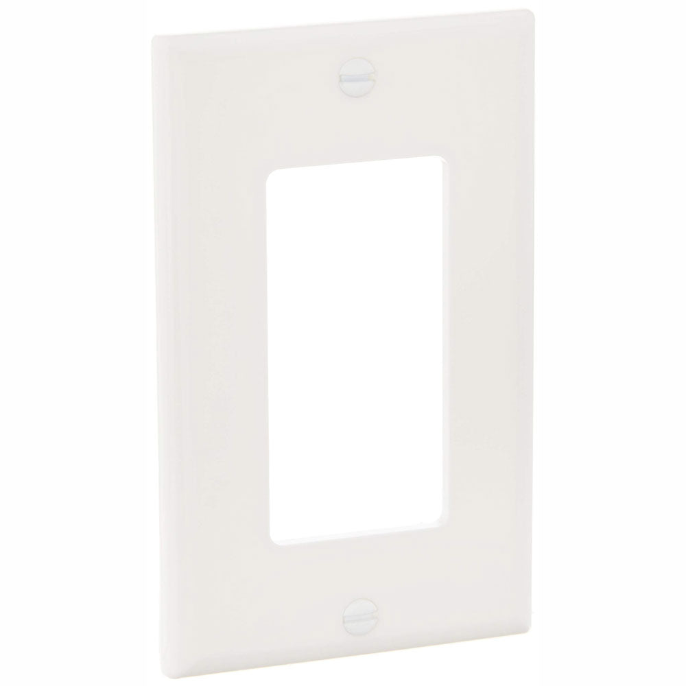 Leviton 80401-NW 1-Gang Decora/GFCI Wallplate, Standard Size, Thermoplastic Nylon, White – 1-Pack/10-Pack