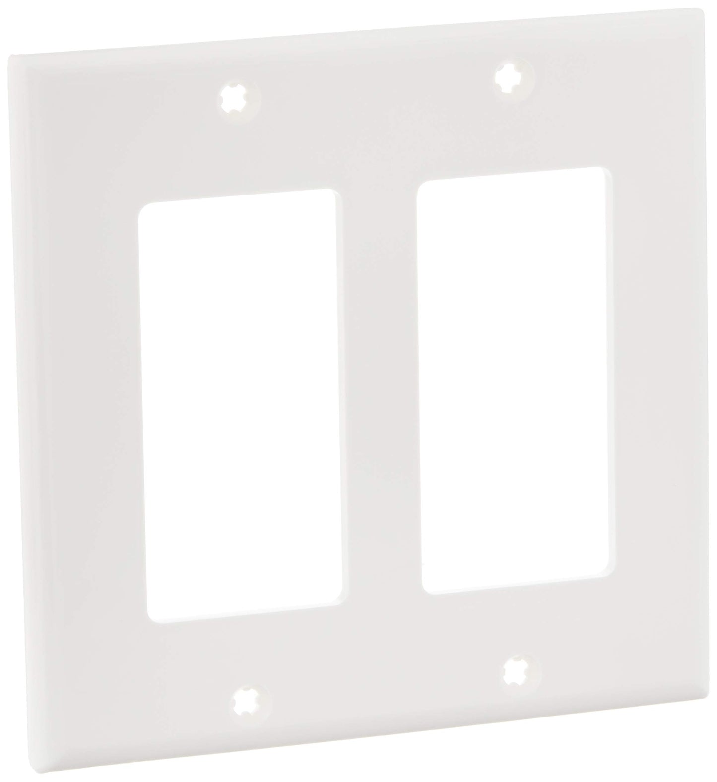 Leviton 80409-NW 2-Gang Decora/GFCI Wallplate, Standard Size, White – 1-Pack/25-Pack