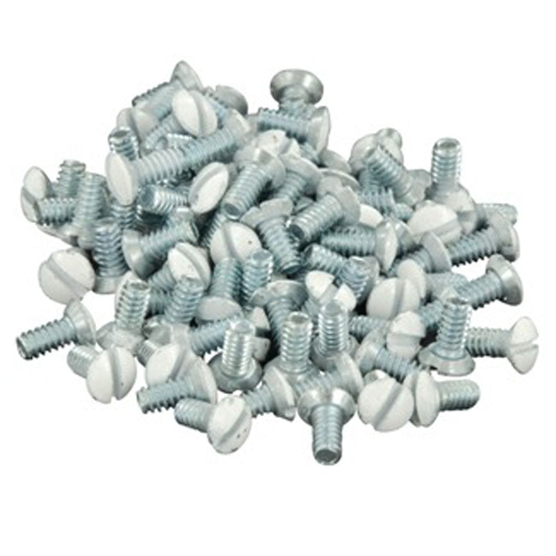Leviton 88400-PRT Replacement Wallplate Screws, 5/16" Long, 6-32 Thread, Oval Head, White – 1 Box (100 Pieces)