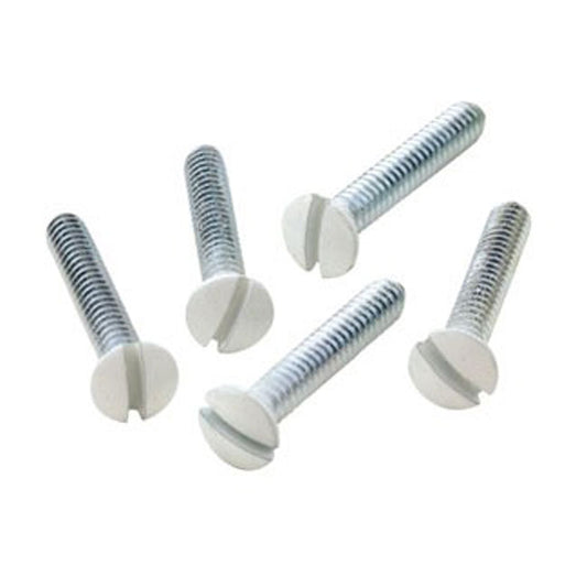 Leviton 88500-PRT Replacement Wallplate Screws, 7/8" Long, 6-32 Thread, Oval Head, White – 1 Box (50 Pieces)
