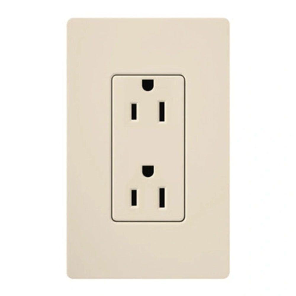Lutron CARS-15-TR-LA 15A 125V Tamper Resistant Duplex Receptacle, Light Almond