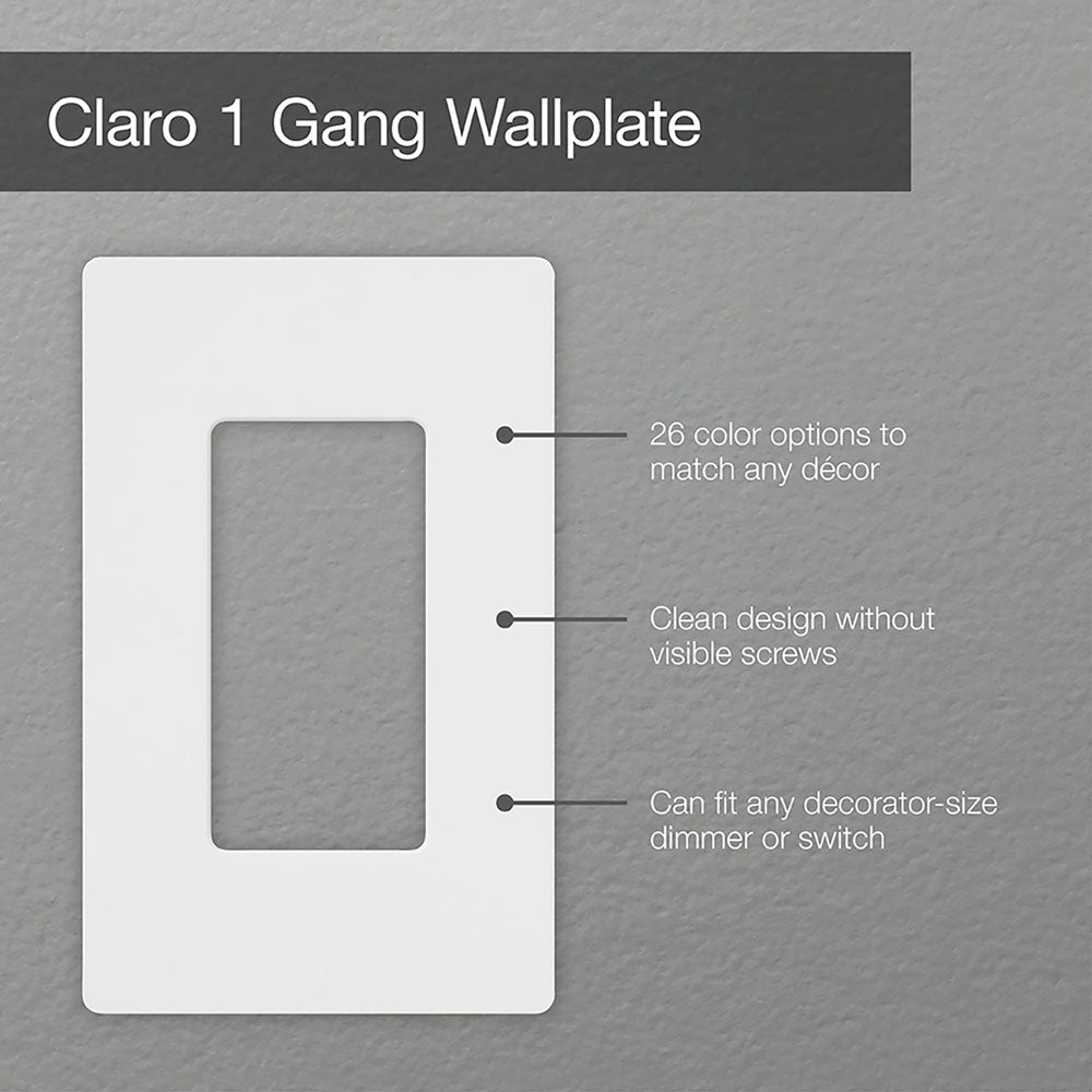 Lutron Claro 1-Gang Decorator Wallplate, CW-1-WH – White