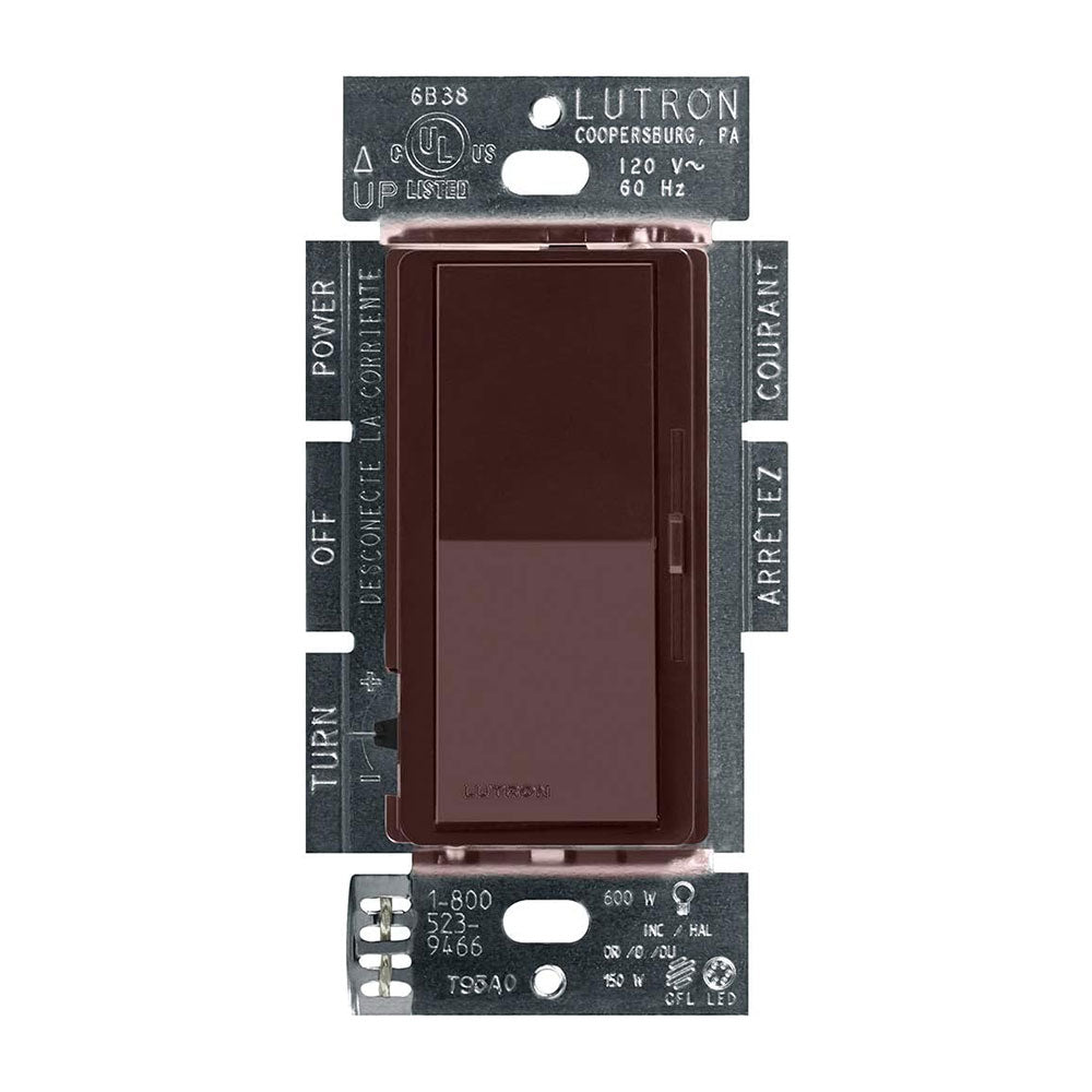 Lutron DVCL-153P-BR, Brown Diva LED+ Dimmer Switch for Dimmable LED, Halogen and Incandescent Bulbs, 150 Watt, Single-Pole or 3-Way