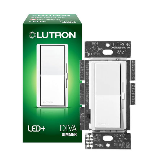 Lutron DVCL-153P-WH Diva C.L Dimmer Switch for Dimmable LED, Halogen, and Incandescent Bulbs – Single-Pole or 3-Way
