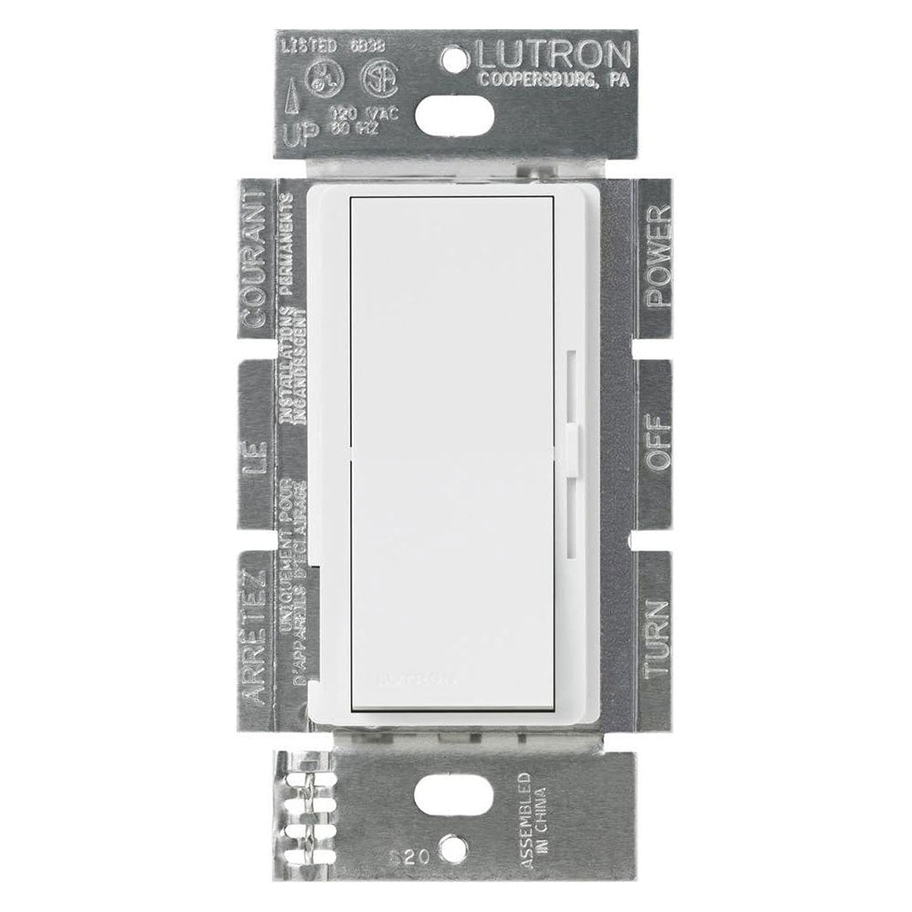 Lutron DVSTV-WH Diva 8 Amp 3-Way/Single-Pole 0-10V Dimmer, no Neutral Required, White