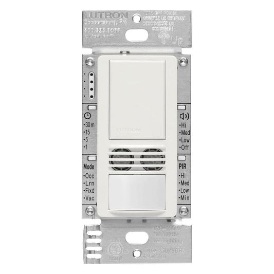 Lutron MS-A102-WH Maestro Dual Tech Occupancy Sensor Switch, no neutral required, 6 Amp Single-Pole, White