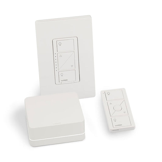 LUTRON P-BDG-PKG1W-C 600W 120V Caseta Wireless In-Wall C•L Dimmer Kit, White