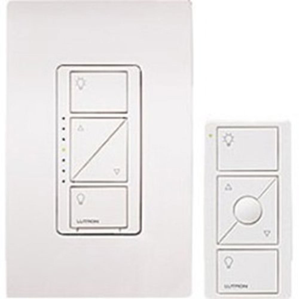 Lutron P-PKG1W-WH-C Caseta Wireless In-Wall Dimmer with Pico Remote Kit, 120V 150W, White