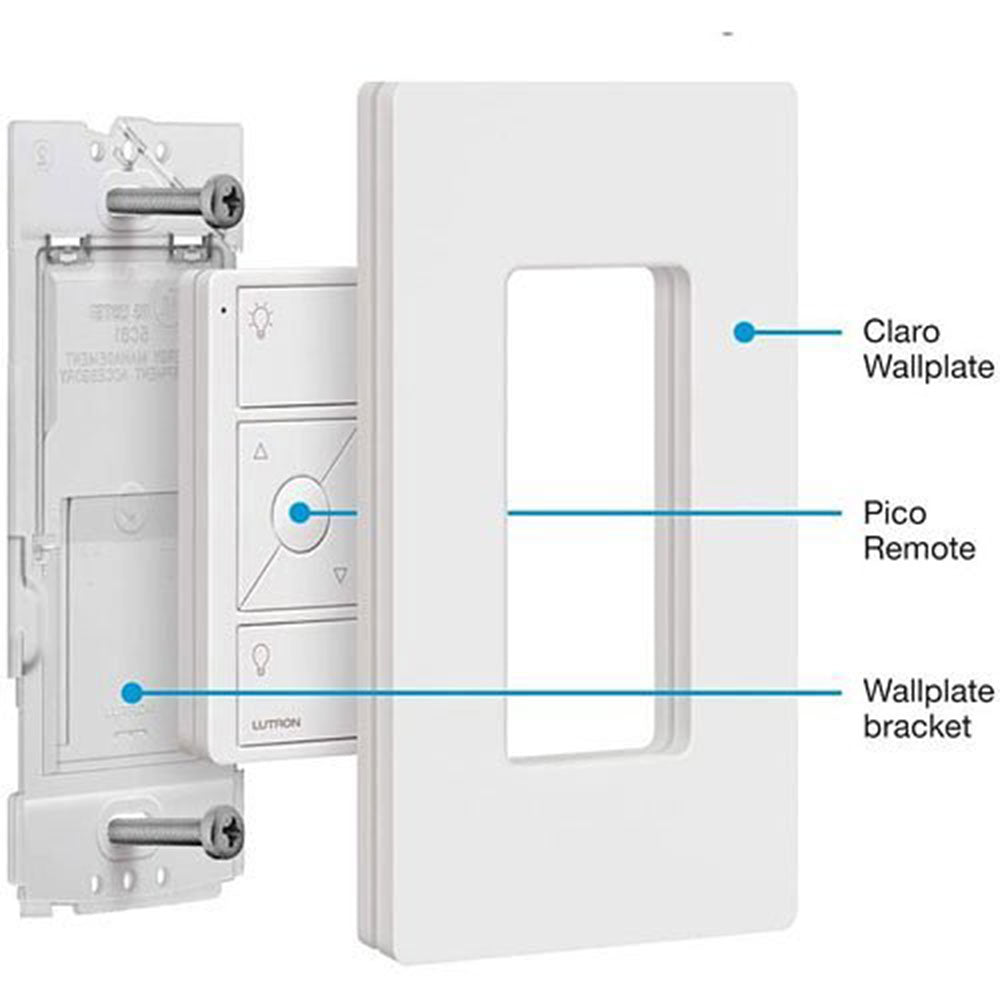 Lutron PICO-WBX-ADAPT Caseta Wireless Wall Plate Bracket for Pico Remote, Clear