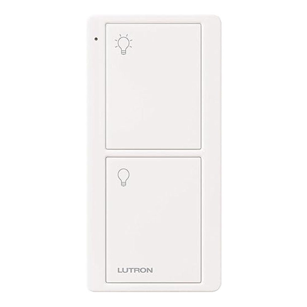 Lutron PJ2-2B-GWH-L01, White Pico Remote for Caseta Smart Switch, 2-Button Control , On/Off Control, For Table Top or Wallmount Use