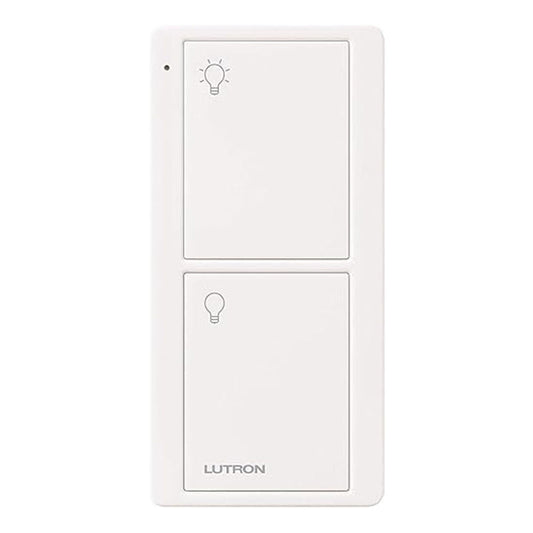Lutron PJ2-2B-GWH-L01, White Pico Remote for Caseta Smart Switch, 2-Button Control , On/Off Control, For Table Top or Wallmount Use
