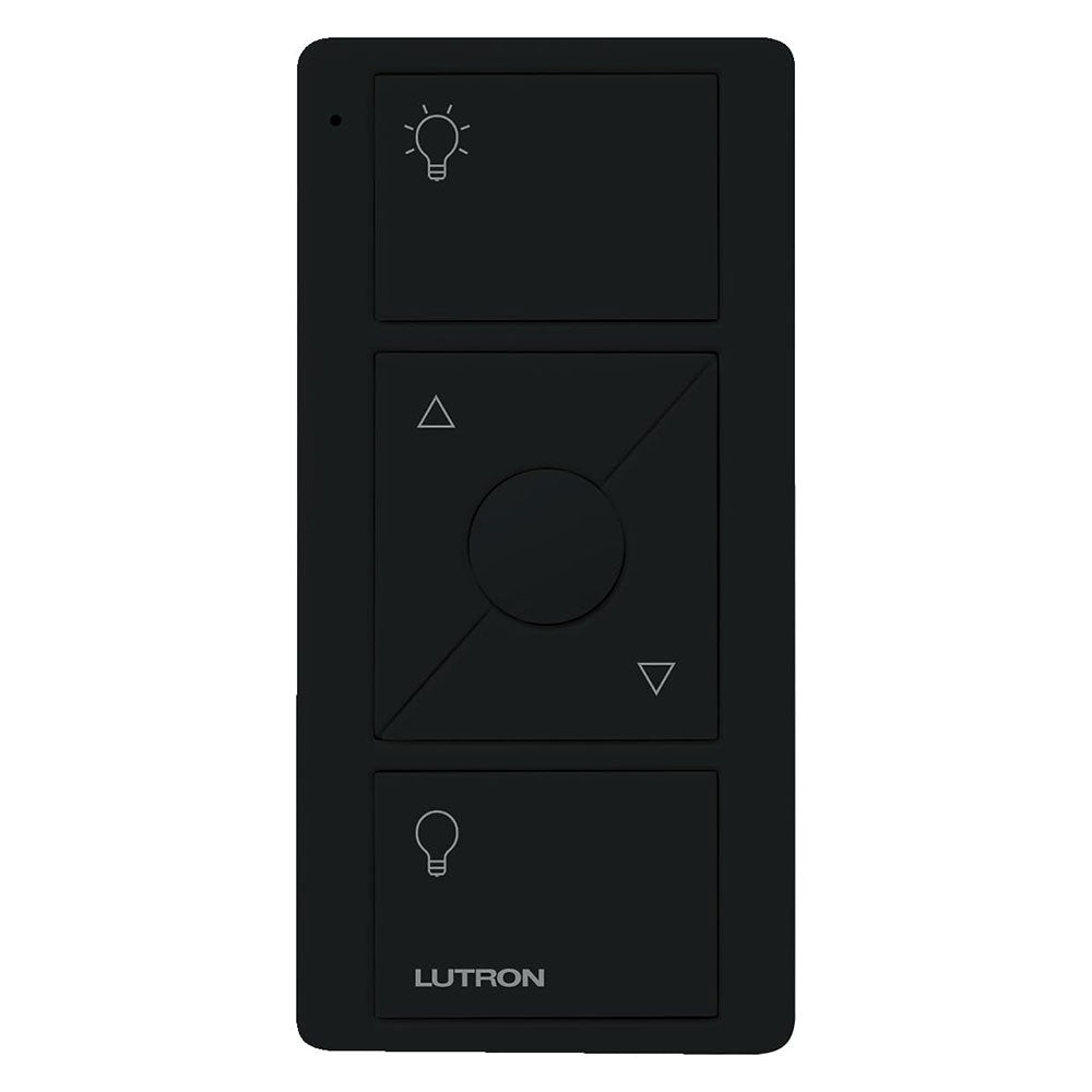 Lutron PJ2-3BRL-GBL-L01, Black Pico Remote for Caseta Smart Dimmer Switch, 3-Button Control with Raise/Lower and Preset Lighting Level, For Table Top or Wallmount Use