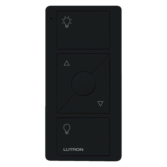Lutron PJ2-3BRL-GBL-L01, Black Pico Remote for Caseta Smart Dimmer Switch, 3-Button Control with Raise/Lower and Preset Lighting Level, For Table Top or Wallmount Use