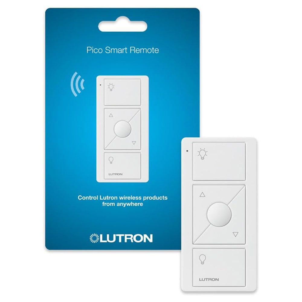 Lutron PJ2-3BRL-WH-L01R, White Pico Remote for Caseta Smart Dimmer Switch, 3-Button Control with Raise/Lower and Preset Lighting Level, For Table Top or Wallmount Use