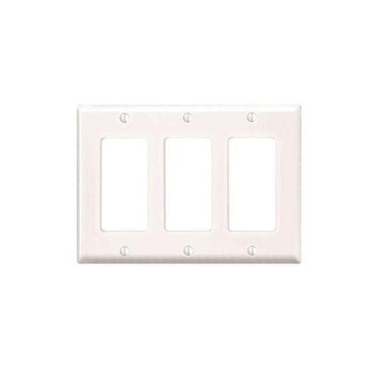Leviton PJ263-W 3-Gang Decora/GFCI Midway Wallplate, White – Durable and Stylish Design
