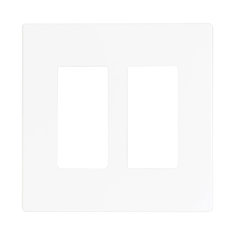 EATON PJS262W Decorative Screwless Wall Plate, 2 Gang, White