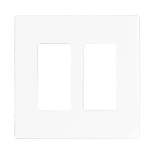 EATON PJS262W Decorative Screwless Wall Plate, 2 Gang, White