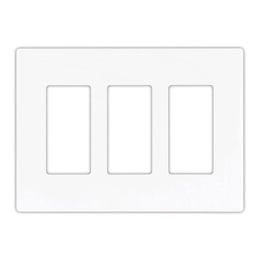 EATON PJS263W Decorative Screwless Wall Plate, 3 Gang, White