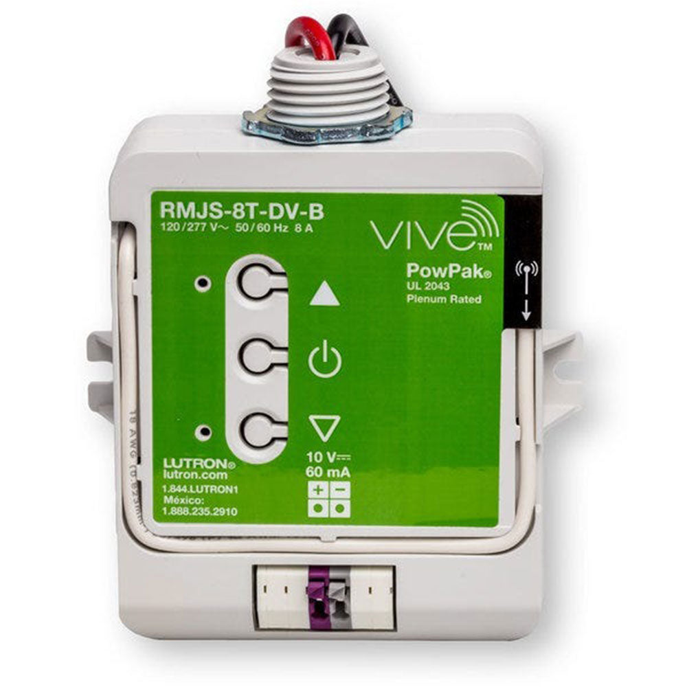 Lutron RMJS-8T-DV-B PowPak dimming module with 0-10 V control, 120-277 V