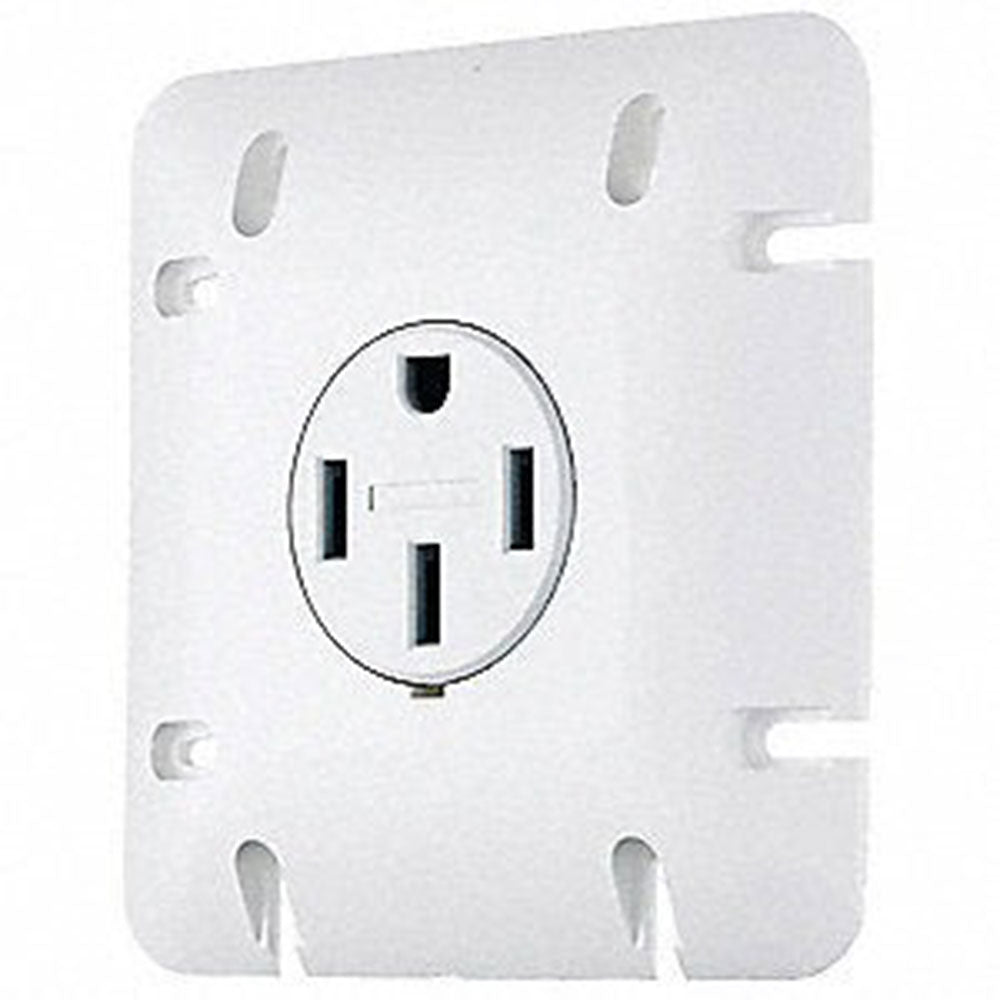 HUBBELL ELECTRIC FLUSH RECEPTACLE COVER PLATE,WHITE 50A,NEMA 14-50, 125/250V,3 POLE 4 WIRE