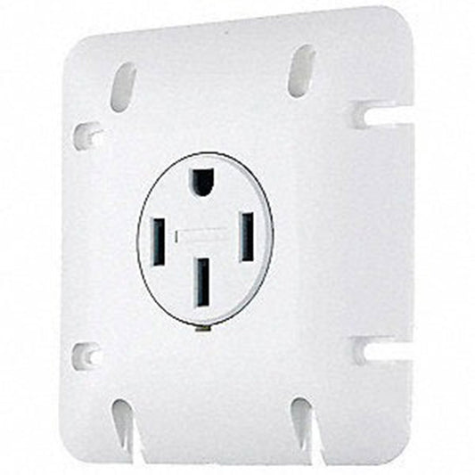 HUBBELL ELECTRIC FLUSH RECEPTACLE COVER PLATE,WHITE 50A,NEMA 14-50, 125/250V,3 POLE 4 WIRE