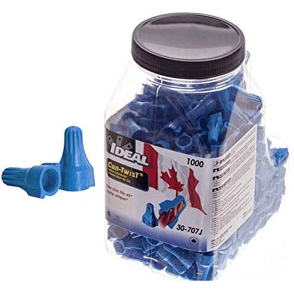 Ideal Can-Twist Wire Connector, One Size Fits All Blue 175 Pc Can-Twist Wire Connector, One Size Fits All Blue 175 Pc/500Pc/1000Pc