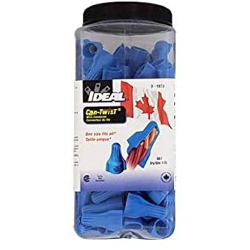 Ideal Can-Twist Wire Connector, One Size Fits All Blue 175 Pc Can-Twist Wire Connector, One Size Fits All Blue 175 Pc/500Pc/1000Pc
